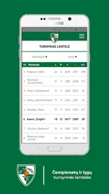 Kauno „Žalgiris“ android App screenshot 7